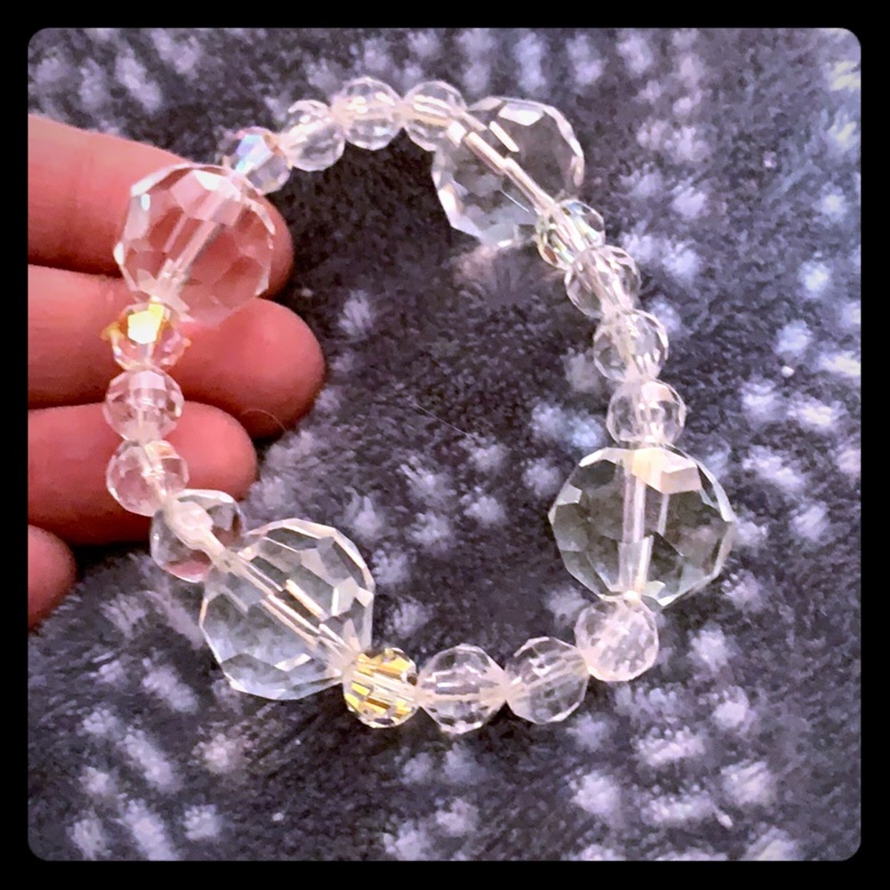 Clear beaded bracelet.